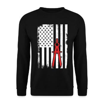 Architecture USA Drapeau - Sweat-shirt Unisexe - noir - Devant - Alina (178cm) & Michal (187cm)