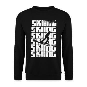 Lustiger Skifahrer - Unisex Pullover - Schwarz - Vorne - Alina (178cm) & Michal (187cm)
