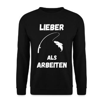 Fishing T-Shirt – Better fishing than working - Unisex Sweatshirt - black - Front - Alina (178cm) & Michal (187cm)