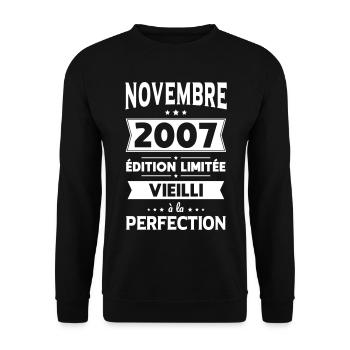 18th Birthday - November 2007 Perfection - Unisex Sweatshirt - black - Front - Alina (178cm) & Michal (187cm)