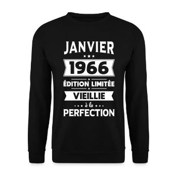 60th Anniversary - January 1966 Perfection - Unisex Sweatshirt - black - Front - Alina (178cm) & Michal (187cm)