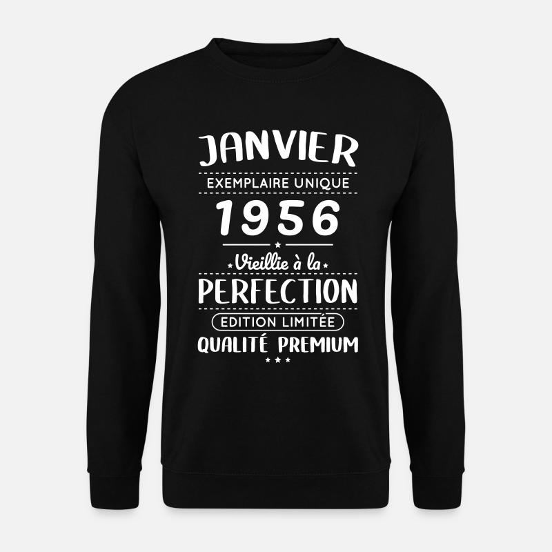 70-jähriges Jubiläum - Januar 1956 Perfektion - Unisex Pullover - Schwarz
