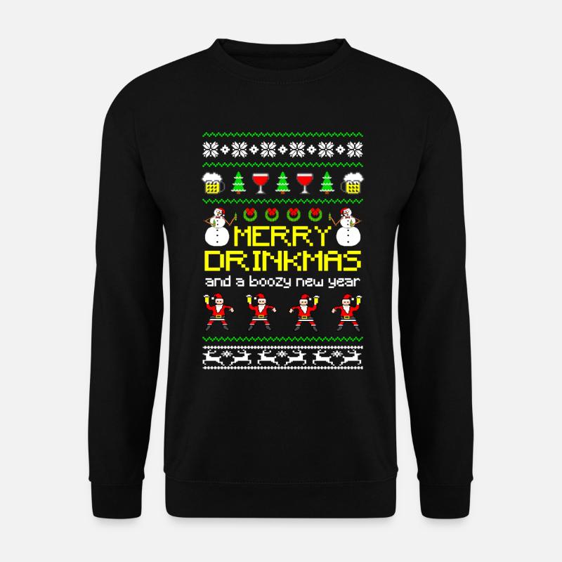 Merry Drinkmas - Unisex Pullover - Schwarz