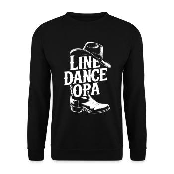 Line Dance Opa - Unisex Pullover - Schwarz - Vorne - Alina (178cm) & Michal (187cm)