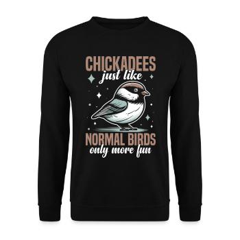 Meise Vogelsamen Stofftier-Vogelbeobachter - Unisex Pullover - Schwarz - Vorne - Alina (178cm) & Michal (187cm)