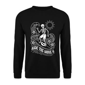 Ride The Wave 6 Skeleton Surfer - Unisex Sweatshirt - black - Front - Alina (178cm) & Michal (187cm)