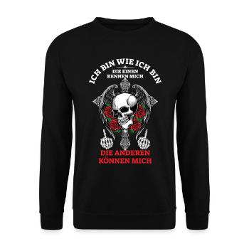 Ich bin wie ich bin... - Unisex Pullover - Schwarz - Vorne - Alina (178cm) & Michal (187cm)