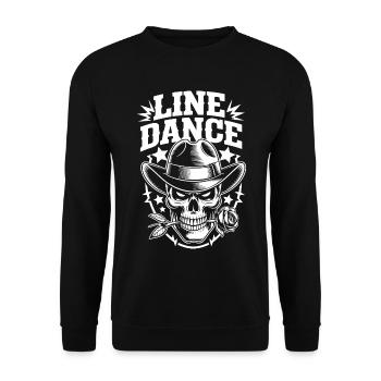 Line Dance Skull Cowboy - Unisex Sweatshirt - black - Front - Alina (178cm) & Michal (187cm)