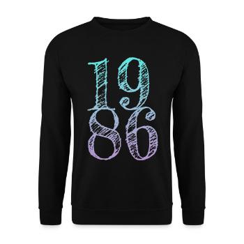 Millésime 1986 - Sweat-shirt Unisexe - noir - Devant - Alina (178cm) & Michal (187cm)