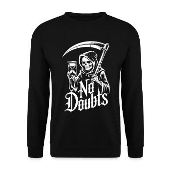 Grim Reaper with Hourglass – No Doubts Saying Gothic - Unisex Sweatshirt - black - Front - Alina (178cm) & Michal (187cm)