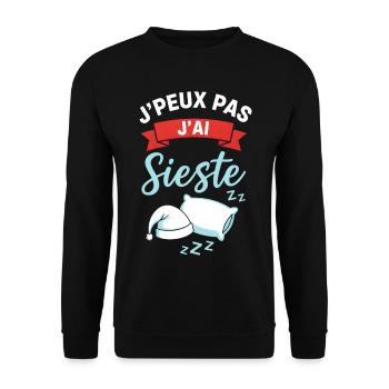 Ich habe ein Nickerchen: Sanfte Pause - Unisex Pullover - Schwarz - Vorne - Alina (178cm) & Michal (187cm)