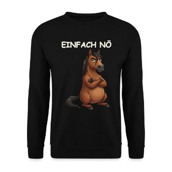 Pferd Lustiger Spruch - Unisex Pullover - Schwarz - Vorne - Alina (178cm) & Michal (187cm)