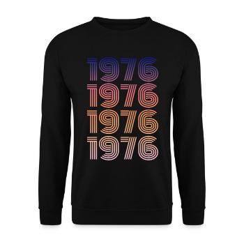 Vintage 1976 - Unisex Pullover - Schwarz - Vorne - Alina (178cm) & Michal (187cm)