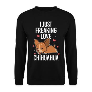 I Just Freaking Love Chihuahuas - Unisex Sweatshirt - black - Front - Alina (178cm) & Michal (187cm)