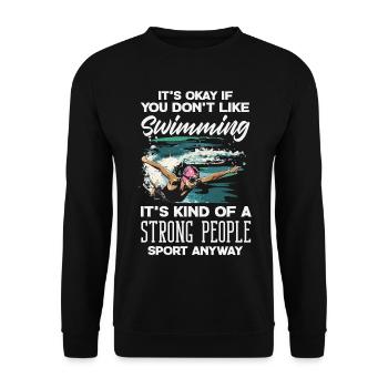 Funny Swimmers Sayings & Swimming Club Design - Unisex Sweatshirt - black - Front - Alina (178cm) & Michal (187cm)