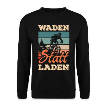 calves instead of charging mountain bike without battery mtb - Unisex Sweatshirt - black - Front - Alina (178cm) & Michal (187cm)