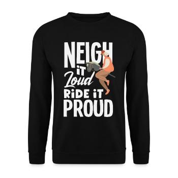 Hobby Horse Ride It Proud - Unisex Sweatshirt - black - Front - Alina (178cm) & Michal (187cm)