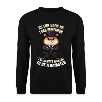 Lustiger Gangster-Hamster-Tierfilm Parodie Schwarz - Unisex Pullover - Schwarz - Vorne - Alina (178cm) & Michal (187cm)