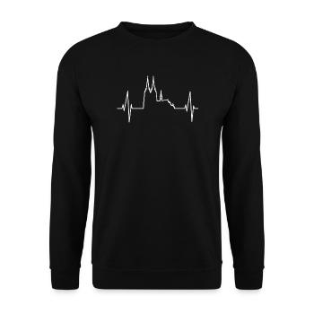 Cologne, ECG, battement de cœur, pouls cardiaque - Sweat-shirt Unisexe - noir - Devant - Alina (178cm) & Michal (187cm)
