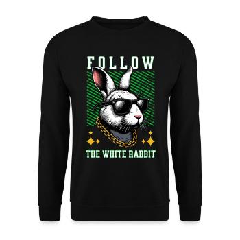 FOLLOW THE WHITE RABBIT - Unisex Pullover - Schwarz - Vorne - Alina (178cm) & Michal (187cm)
