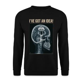 Ich habe eine Idee! - Pilz-Gehirn-Röntgenbild - Unisex Pullover - Schwarz - Vorne - Alina (178cm) & Michal (187cm)