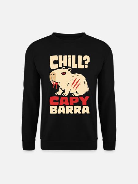 Horror-Capybara – Chill mit Gruselfaktor - Unisex Pullover - Schwarz