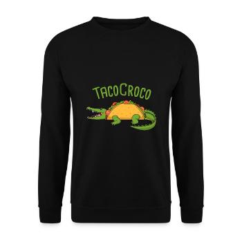 Mexikanisches Essen Fiesta Taco Tacocroco - Unisex Pullover - Schwarz - Vorne - Alina (178cm) & Michal (187cm)