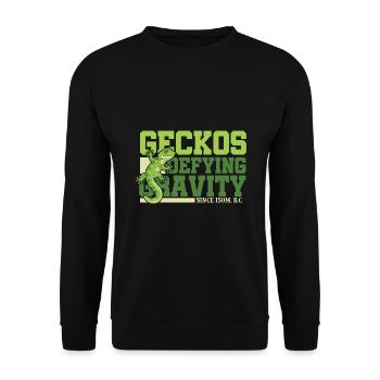 Geckos défiant la gravité - Sweat-shirt Unisexe - noir - Devant - Alina (178cm) & Michal (187cm)