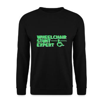 Rollstuhl Rollstuhlfahrer - Unisex Pullover - Schwarz - Vorne - Alina (178cm) & Michal (187cm)