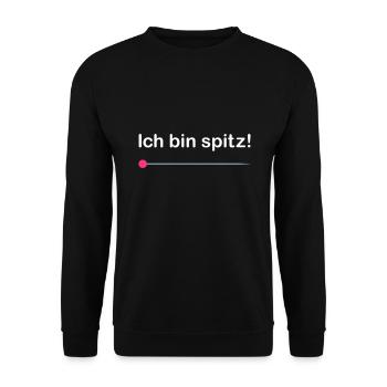 ★ Designfarben änderbar ★ Ich bin spitz! - Unisex Pullover - Schwarz - Vorne - Alina (178cm) & Michal (187cm)