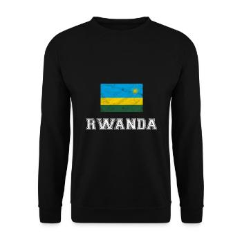 Ruanda Flagge Kinyarwanda Afrika Geschenk - Unisex Pullover - Schwarz - Vorne - Alina (178cm) & Michal (187cm)