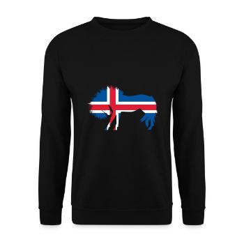 Drapeau islandais cadeau de cheval islandais - Sweat-shirt Unisexe - noir - Devant - Alina (178cm) & Michal (187cm)