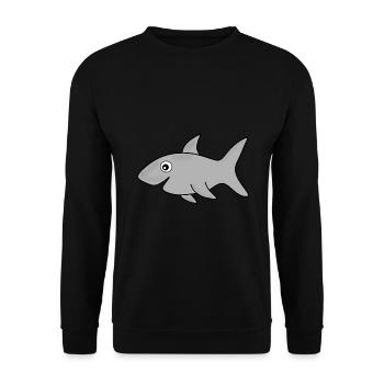 Shark Sharks Fish Fishing - Unisex Sweatshirt - black - Front - Alina (178cm) & Michal (187cm)