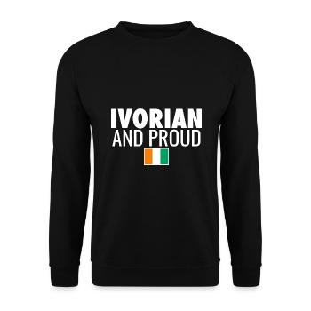 Drapeau ivoirien et fier de la Côte d’Ivoire - Sweat-shirt Unisexe - noir - Devant - Alina (178cm) & Michal (187cm)
