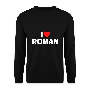 J’aime Roman Red Heart Love Fan Gift - Sweat-shirt Unisexe - noir - Devant - Alina (178cm) & Michal (187cm)