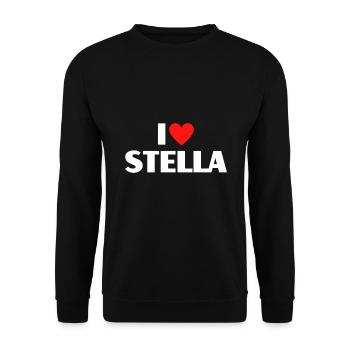 I Love Stella Red Heart Love Fan Gift - Unisex Sweatshirt - black - Front - Alina (178cm) & Michal (187cm)