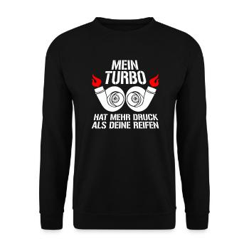 turbo - Unisex Sweatshirt - black - Front - Alina (178cm) & Michal (187cm)