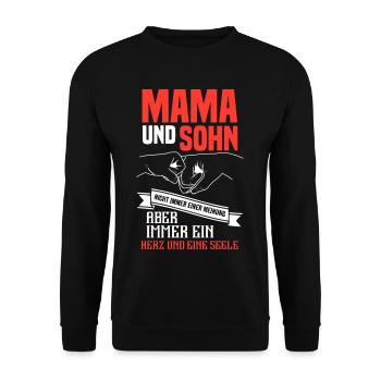 Mama und Sohn - Unisex Pullover - Schwarz - Vorne - Alina (178cm) & Michal (187cm)