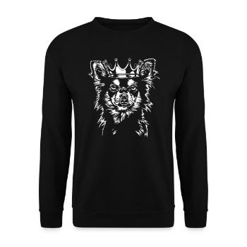 CHIHUAHUA Crown Dog Dogs Wilsigns - Unisex Sweatshirt - black - Front - Alina (178cm) & Michal (187cm)