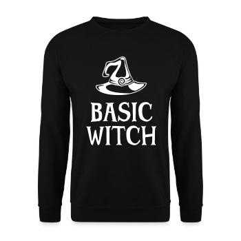 Grundlegende Hexe - Unisex Pullover - Schwarz - Vorne - Alina (178cm) & Michal (187cm)