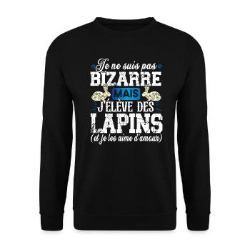 Lapin Cuniculteur Cuniculture Animal Cadeau Humour - Sweat-shirt Unisexe - noir - Devant - Alina (178cm) & Michal (187cm)