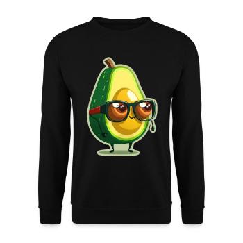 Niedliche Avocado Brille Vegetarier Veganer - Unisex Pullover - Schwarz - Vorne - Alina (178cm) & Michal (187cm)