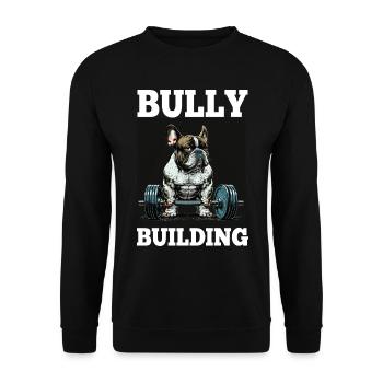 Français Bulldog Frenchie Bodybuilding Dog - Sweat-shirt Unisexe - noir - Devant - Alina (178cm) & Michal (187cm)