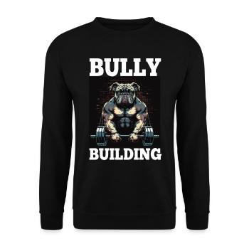 Français Bulldog Frenchie Bodybuilding Dog - Sweat-shirt Unisexe - noir - Devant - Alina (178cm) & Michal (187cm)