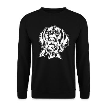 Deutsch Drahthaar Portrait Jagdhunde Hund Wilsigns - Unisex Pullover - Schwarz - Vorne - Alina (178cm) & Michal (187cm)