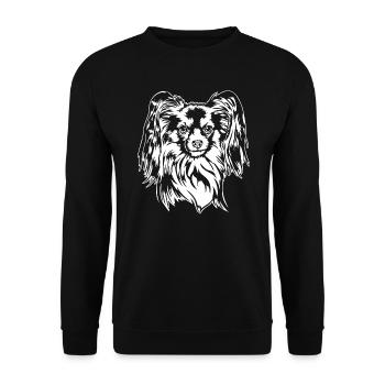 Papillon Portrait Dogs Dog Wilsigns - Unisex Sweatshirt - black - Front - Alina (178cm) & Michal (187cm)