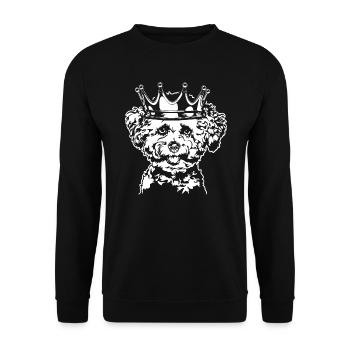 Bichon Frise Crown Dogs Dog Wilsigns - Sweat-shirt Unisexe - noir - Devant - Alina (178cm) & Michal (187cm)