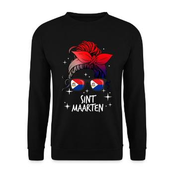 Sint Maarten - Unisex Sweatshirt - black - Front - Alina (178cm) & Michal (187cm)
