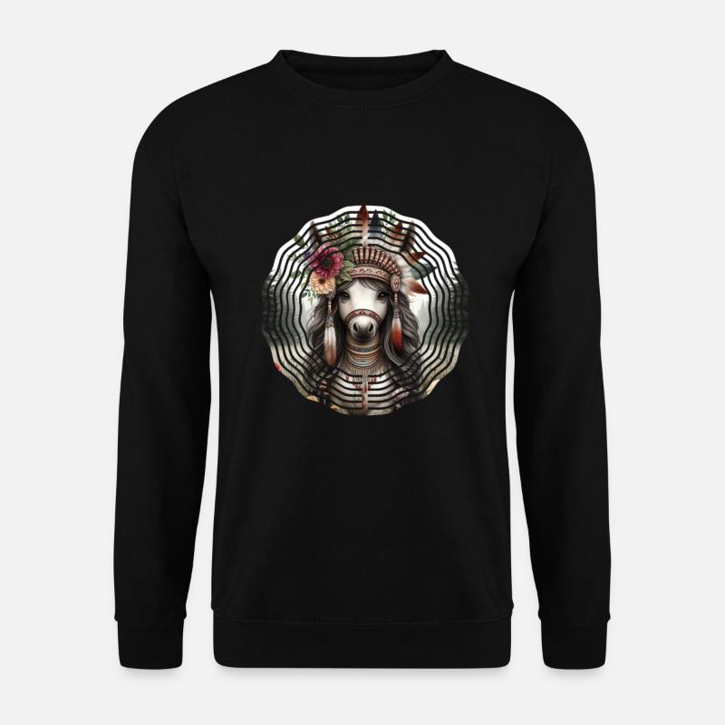 Pferd im böhmischen Stil - Unisex Pullover - Schwarz