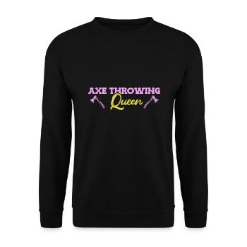 Axe throw axe throwing - Unisex Sweatshirt - black - Front - Alina (178cm) & Michal (187cm)